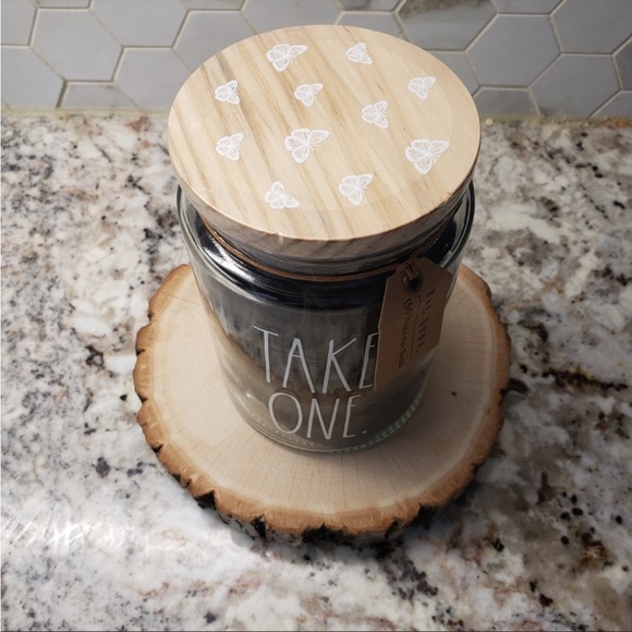 Rae Dunn ‘Take One’ Vanity Glass Jar with Hair Ties - Picture 2 of 4